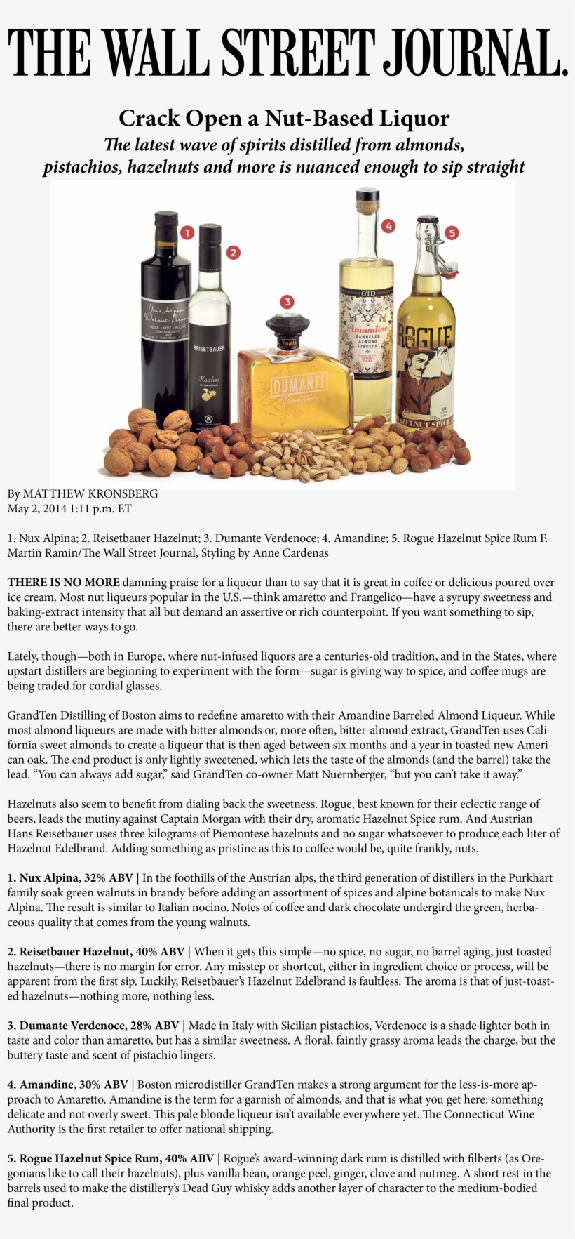Dumante Handcrafted Espresso Liqueur On Wdrb In The - Wall Street Journal, transparent png #2194645