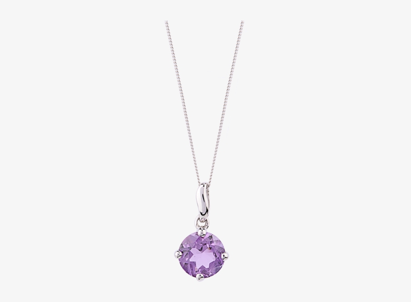 9ct White Gold - Amethyst White Gold Necklace Uk, transparent png #2195874