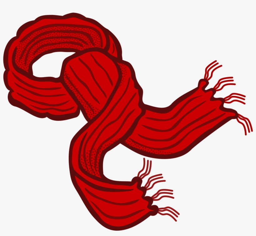 Santa Clipart Scarf - Scarf Clipart, transparent png #2196316