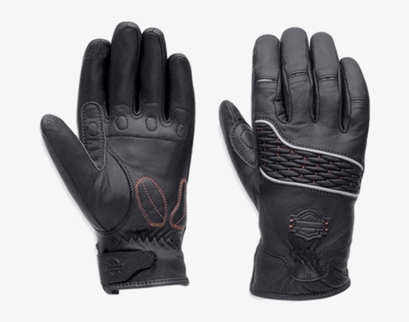 Women's Mystic Dual Chamber Leather Gloves - Harley Davidson Grey Leather Gloves, transparent png #2196641