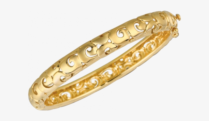 18kt Yellow Gold Arabesque Bangle, transparent png #2197233