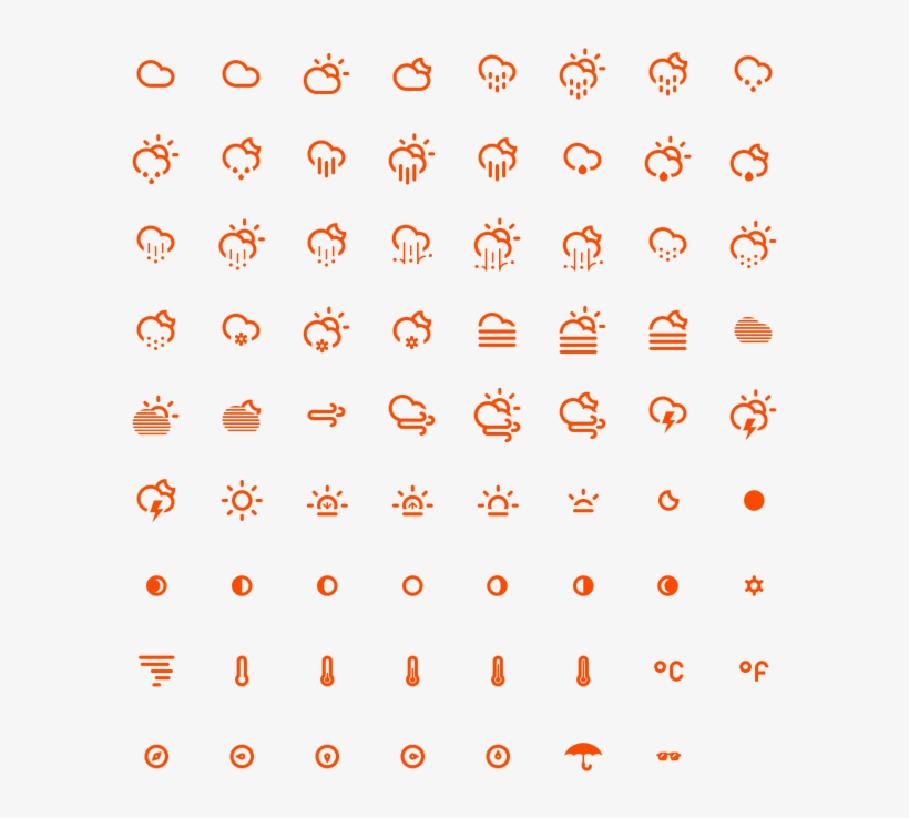 Climacons, 75 Free Weather Icons - Weather Icons Ttf - Free Transparent ...