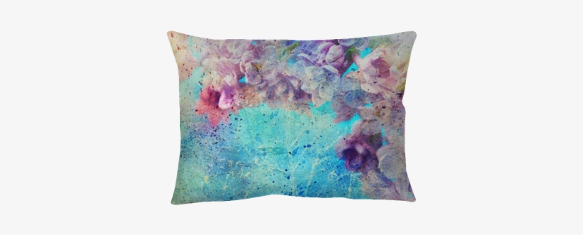 Watercolor Splatter And Beautiful Lilac Flowers Pillow - Pretty Abstrqct Flower 2016 Monthly Planner, transparent png #2197907