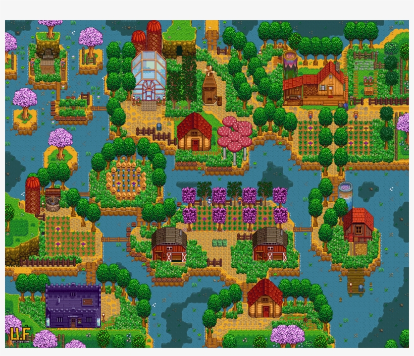 Riverland Map In Stardew Valley - Stardew Valley Riverland Farm Layout, transparent png #2198170