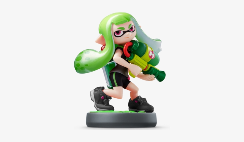 Inkling Girl (splatoon) Amiibo Figure - Splatoon Green Inkling Amiibo, transparent png #2199265