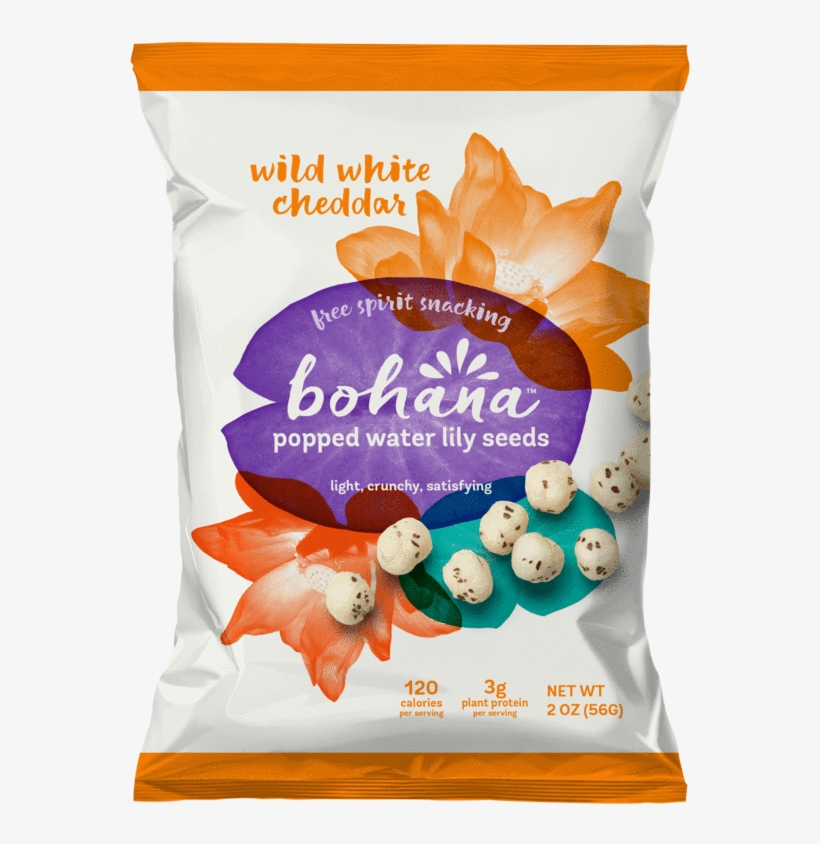 Bohana Wild White Cheddar Popped Water Lily Seeds Bag - Snack, transparent png #2199523