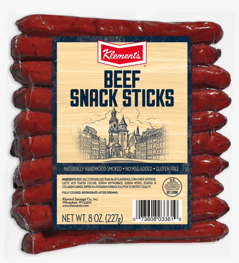 8oz Beef Snack Sticks - Klement's Snack Sticks, Teriyaki, 8 Ounce, transparent png #2199648