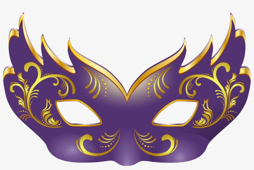 Purple Mask Png Clip Art Image - Purple Masquerade Png, transparent png #220211