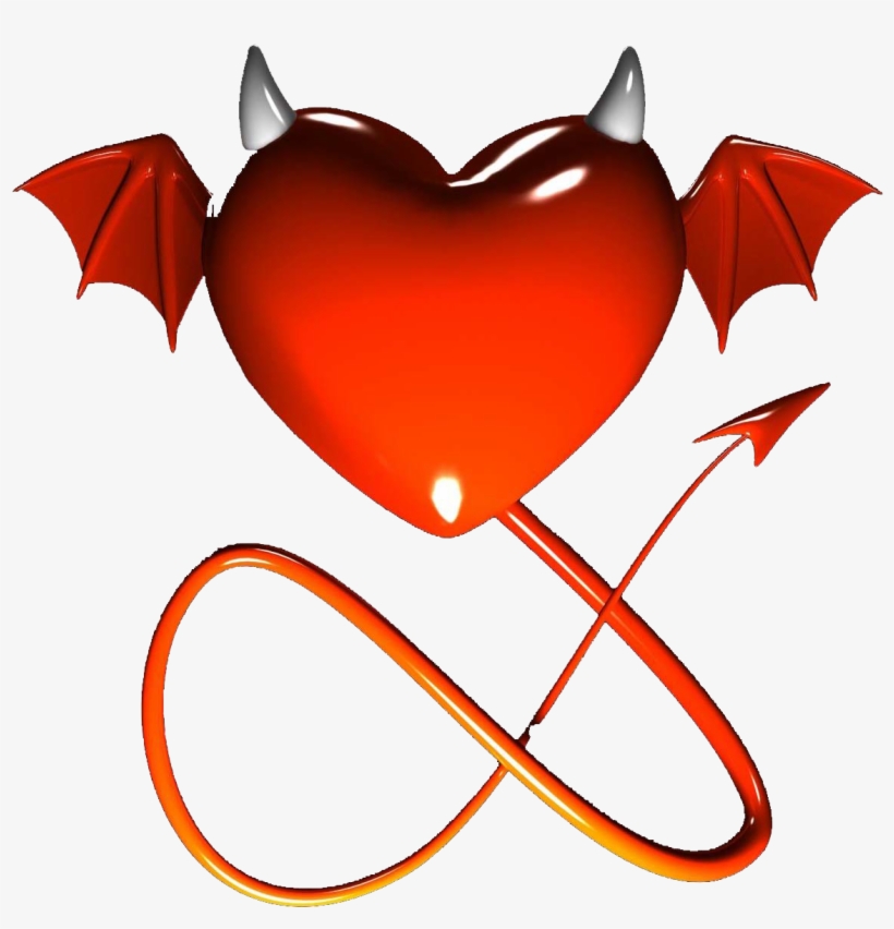 Heart With Devil Horns Tattoo - Rabo Diabo Png, transparent png #220339
