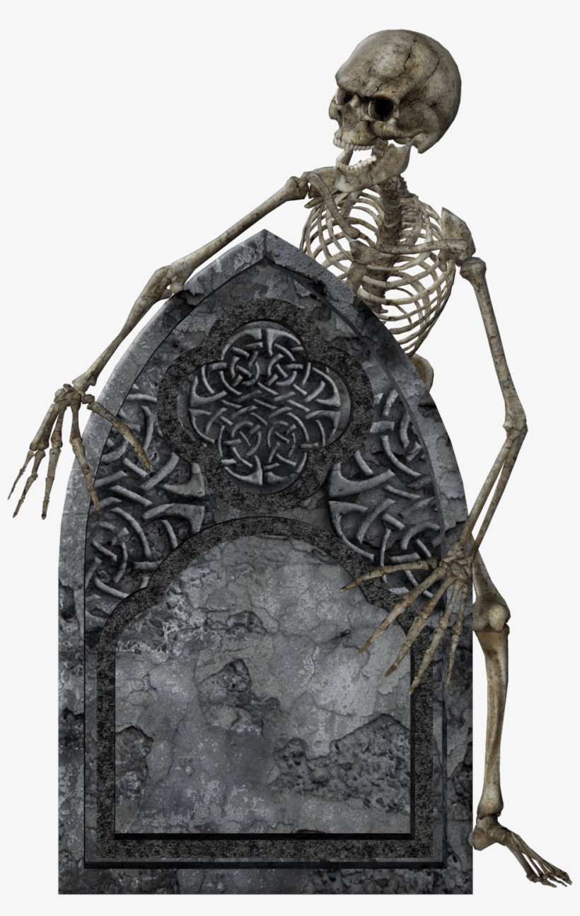 Jpg Library Library Headstone And Skeleton Png Stickpng - Halloween Card With Witch And Skeleton Card, transparent png #221342