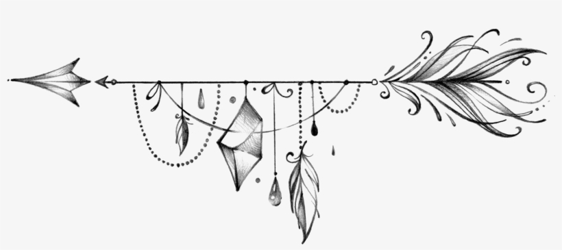 Lineart Arrow Hipster Ftestickers - Boho Arrows Hand Drawn, transparent png #221585