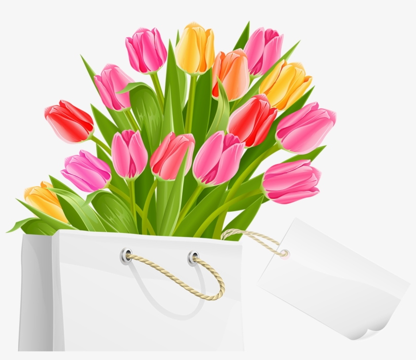 Spring Bag With Tulips Png Clipart Picture Tulip Clipart, - Happy Women's Day Clip Art, transparent png #221589