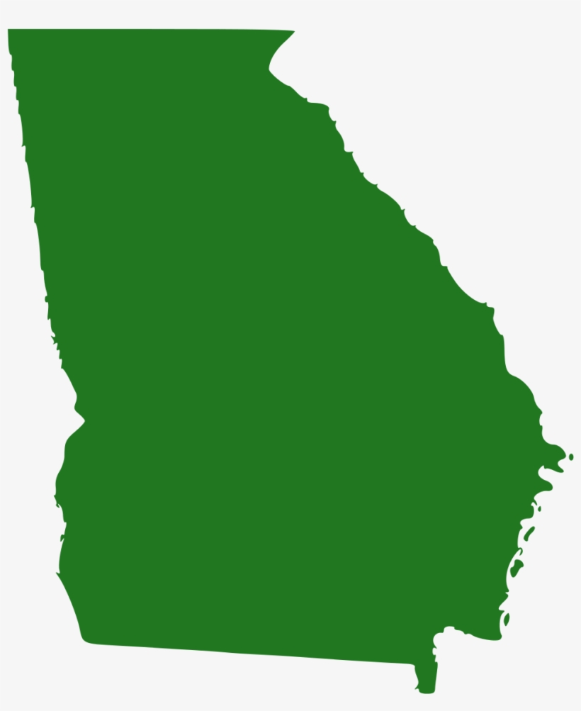 Outline, Map, States, State, Silhouette, Cartoon - Georgia State Vector, transparent png #221742