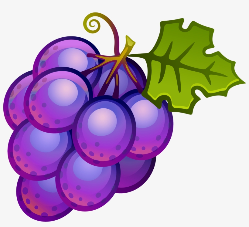 Large Painted Grapes Png Clipart - Grapes Clipart, transparent png #221852