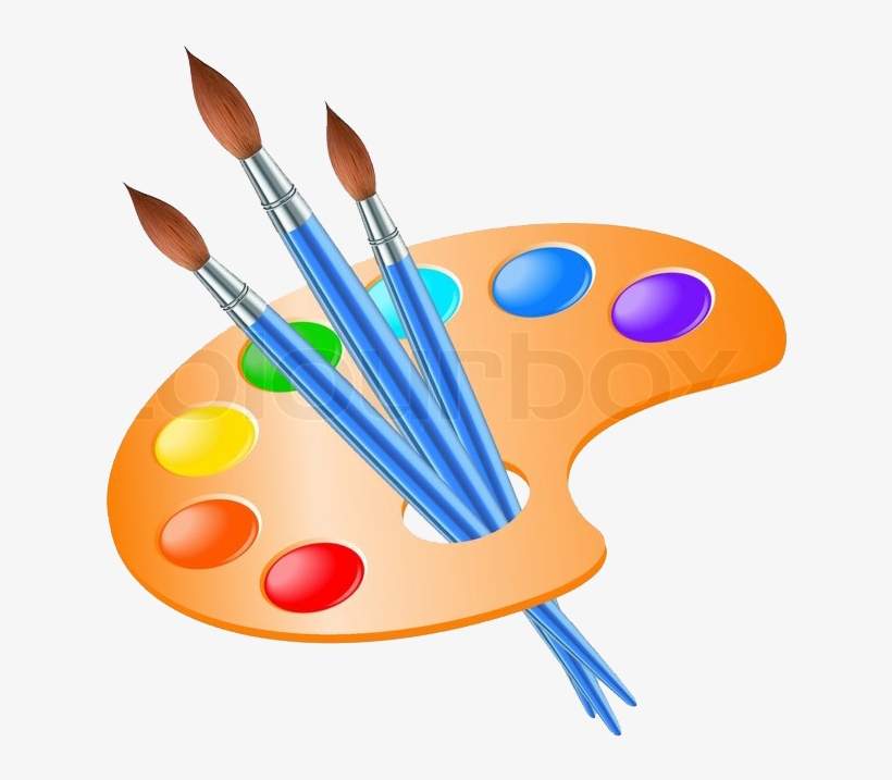 Painting Brush With Plate, transparent png #222334