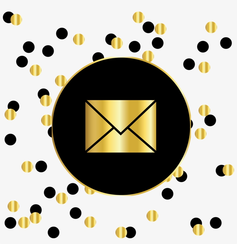 Email Gold And Black Circles - Instagram Logo Black And Gold, transparent png #222335