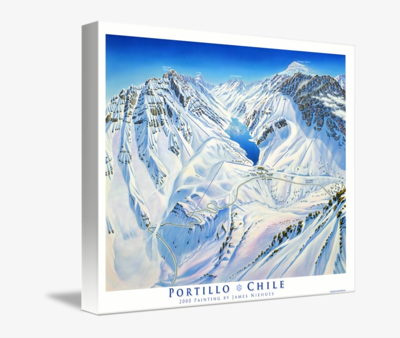 Portillo-chile Artwork Ski Map - Ski Portillo Wall Art, transparent png #222881