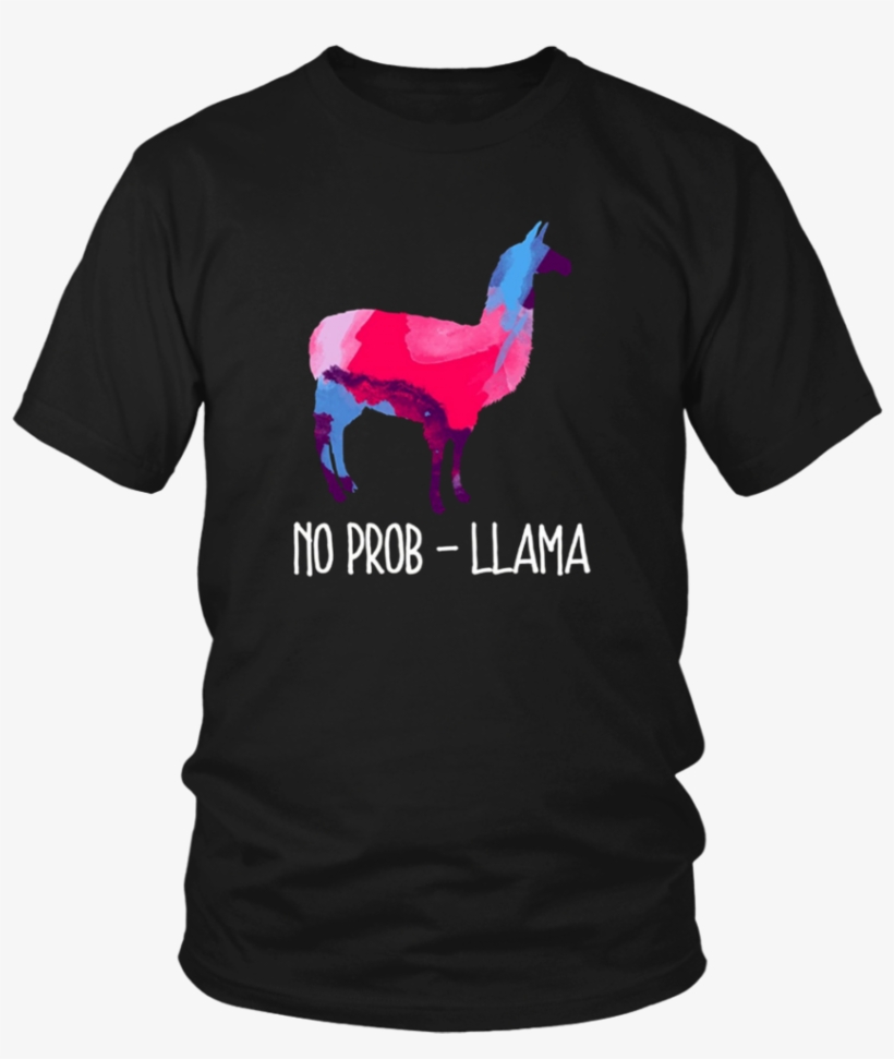 Llama T-shirt, No Prob Llamas Lovers Watercolor Shirt - T Shirt Fortnite Nike, transparent png #223034