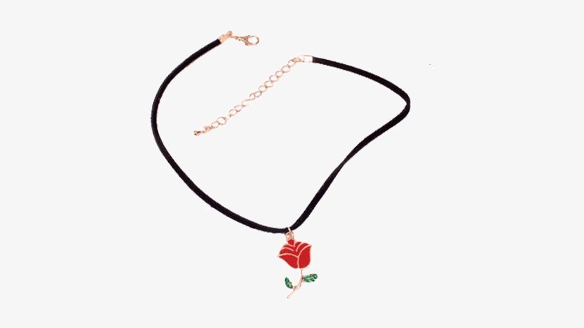 Itgirl Shop Acrilic Red Rose Necklace Choker Aesthetic - Necklace, transparent png #223495