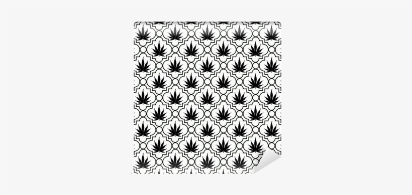 Black And White Marijuana Leaf Pattern Repeat Background - Circle, transparent png #223573