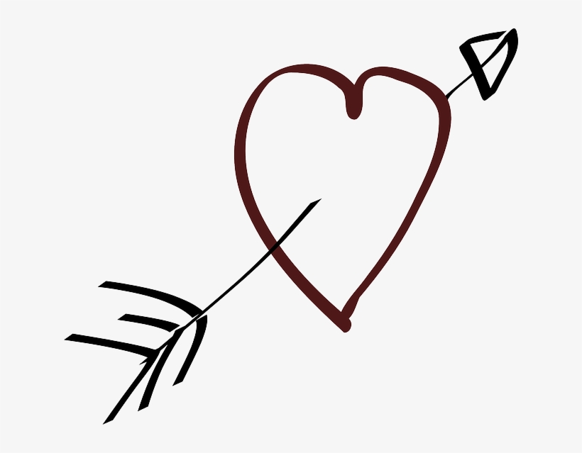 Love, Heart, Arrow, Stylistic, Hand Drawn - Heart With Arrow Clipart, transparent png #224097