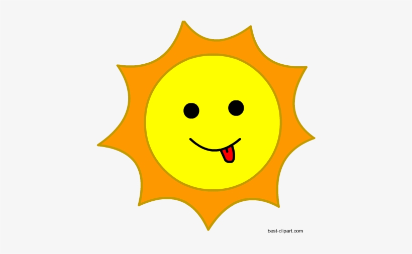 Naughty Sun Sticking Tongue Out Clipart - Sun Prop, transparent png #224139