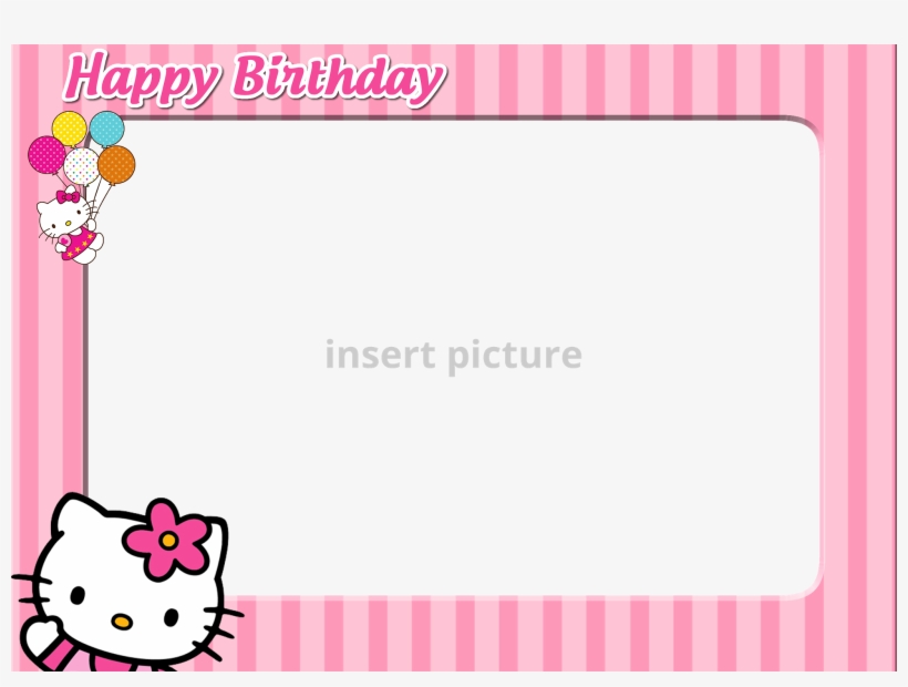 Download Free Printable Hello Kitty Png Frame - Hello Kitty Birthday Photo Frame, transparent png #224159