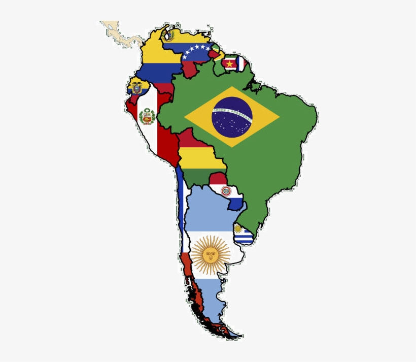 Flag Map Of South America Plus Flag Maps From Around - Latin America Flag Png, transparent png #224161