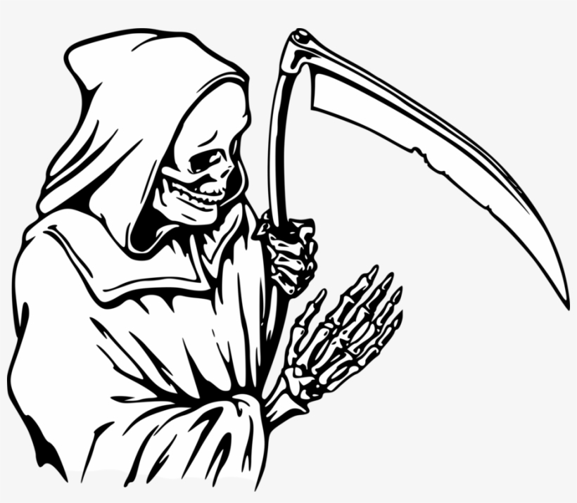Death Drawing Download Danse Macabre - Black And White Grim Reaper, transparent png #225088