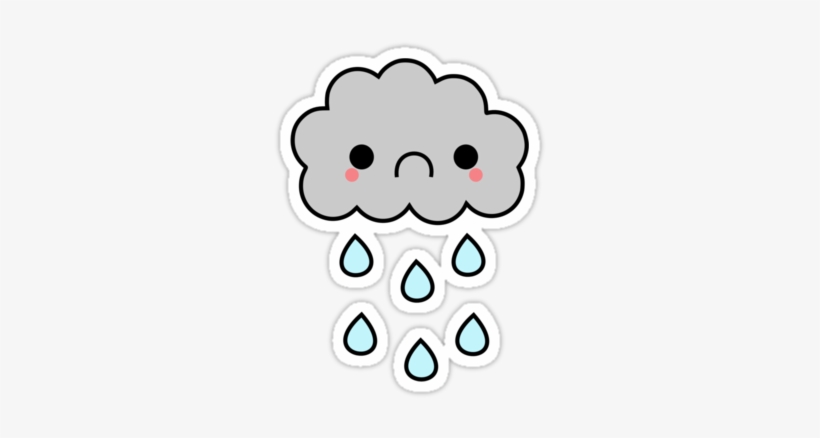 Cloud Clipart Sad - Cartoon Sad Rain Cloud, transparent png #225228