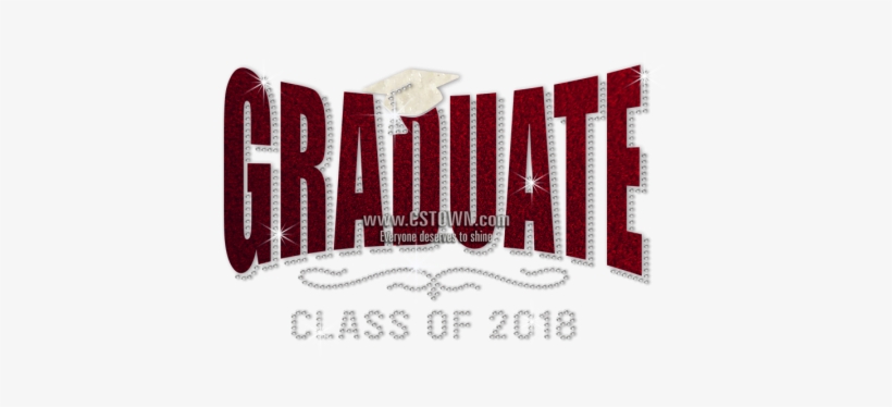 Stock Glitter Graduate Class Of 2018 Crystal Design - Label, transparent png #225343