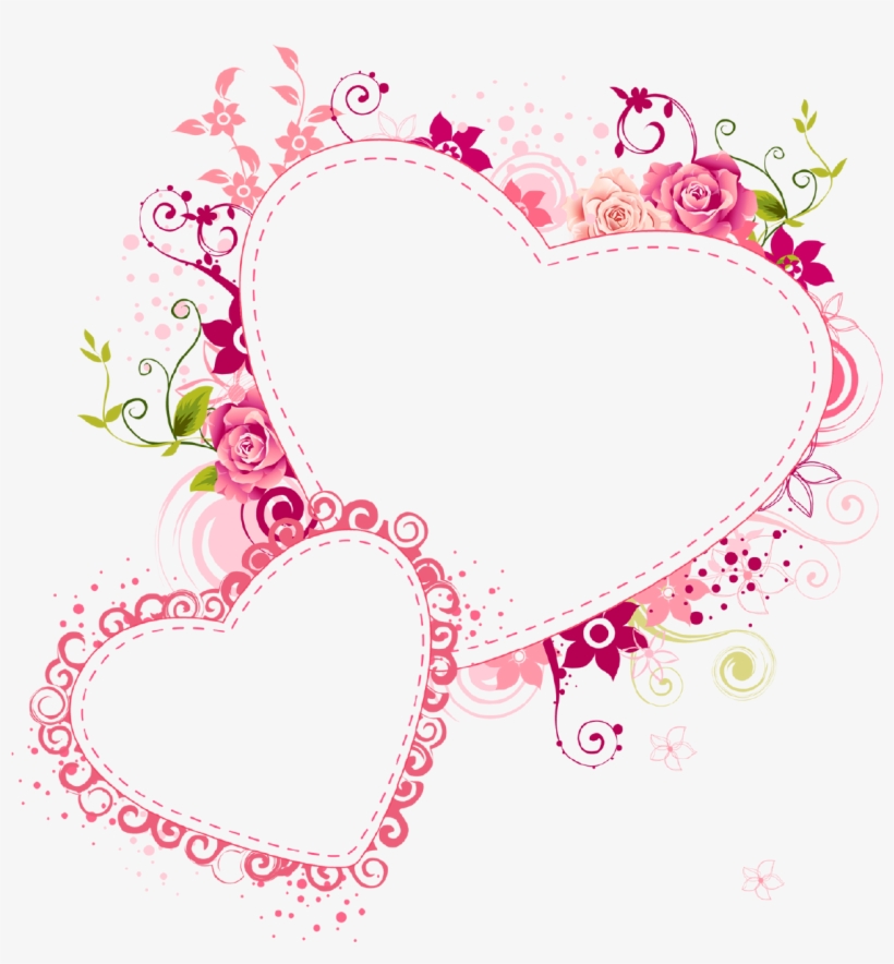 Hearts Png Heart Frame Transparent Pink Hearts Transparent - Floral Frame Heart Png, transparent png #225698