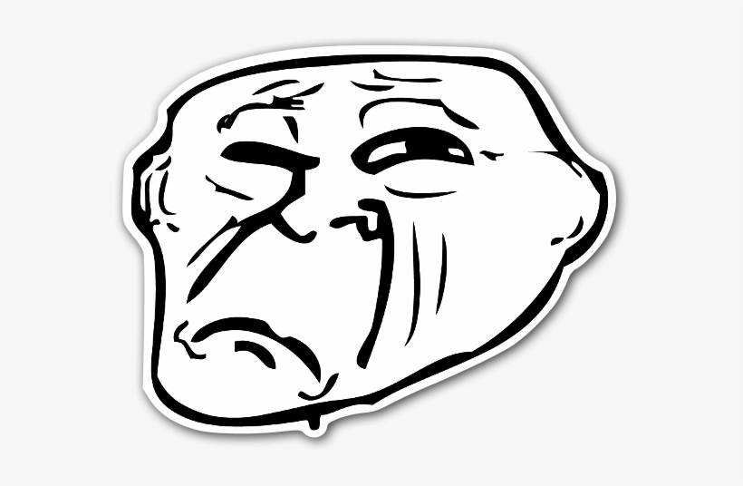 Memes Unhappy Troll Sticker - Sad Trollface, transparent png #226917