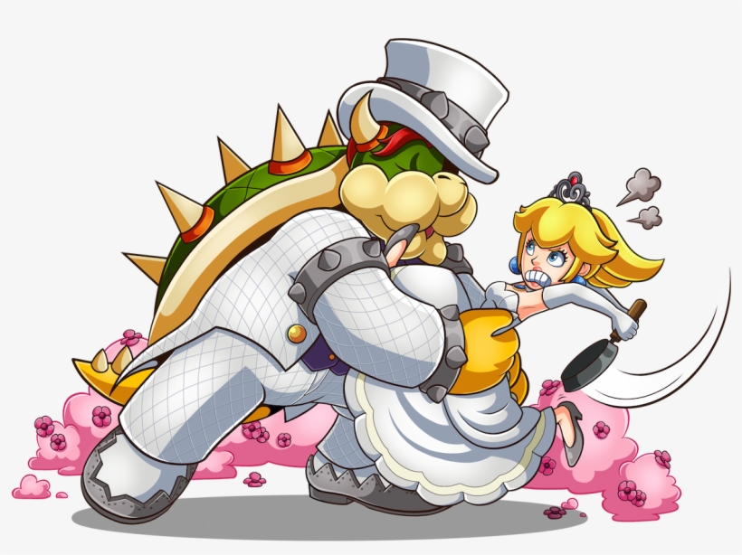 Kiss The Bride - Bowser And Princess Peach Kiss, transparent png #227872