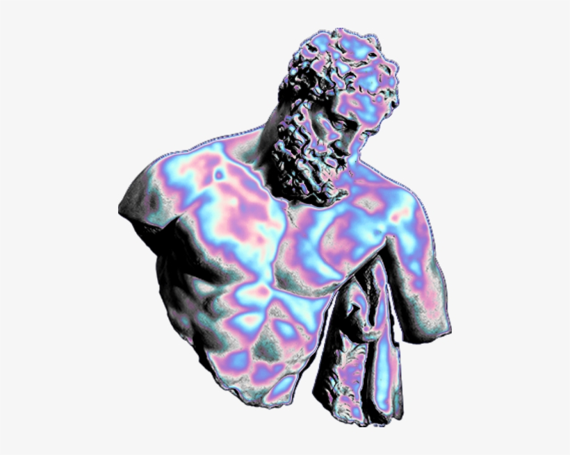 Holo Holographic Vaporwave Aesthetic Tumblr Freetoedit - Statue Png, transparent png #228058