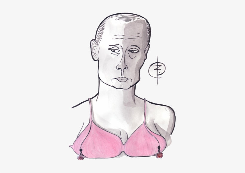 Vladimir Putin In A Pink Bra - Cartoon Putin Png, transparent png #228137