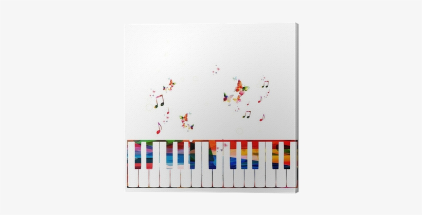 Colorful Piano Vector Background With Butterflies Canvas - Top Case - Retina 15-inch Musical Circle Graphic Rubberized, transparent png #228391