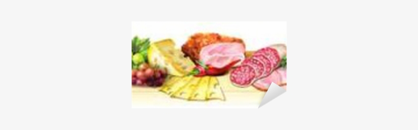 Panoramic Image Of Smoked Meat, Sausages And Cheese - Sausage, transparent png #228466