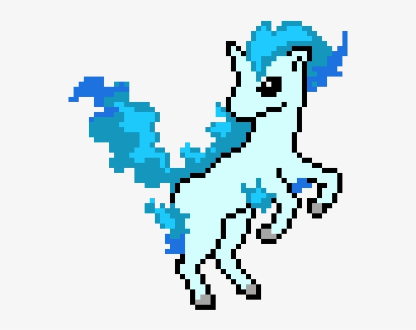 Blue Fire Ponyta - Pixel Art Pokemon, transparent png #228766