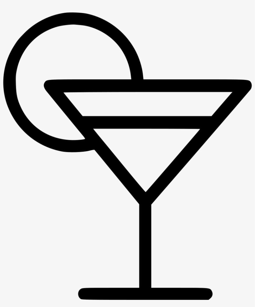 Margarita Cocktail Drink Svg Png Icon Free Download - Black And White Cartoon Cocktail Glass, transparent png #229167