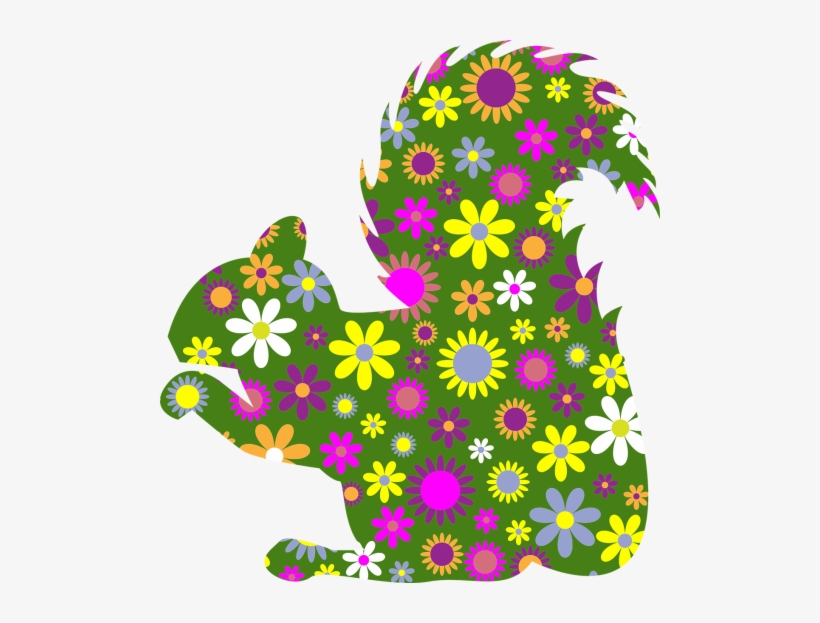 Squirrel With Flowers Clipart, transparent png #229822