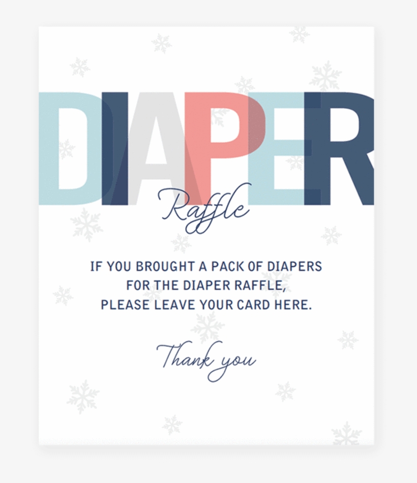 Blue Winter Baby Shower Sign For Diaper Raffle Tickets - Late Night Diaper Free Printable Sign Boy, transparent png #2200399