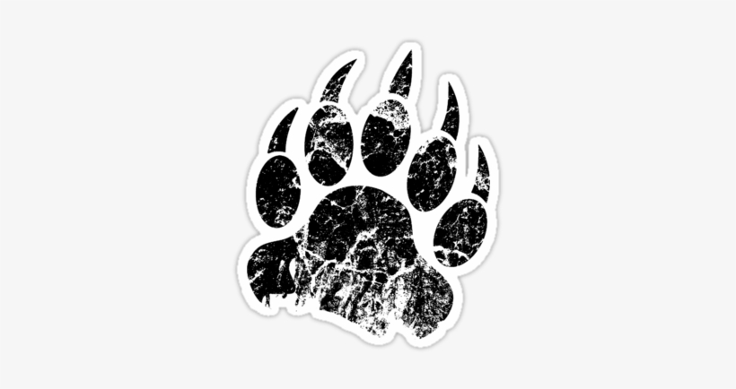 Bear Claw Print Black" Stickers By Sirkib - Sweatshirt, transparent png #2200433