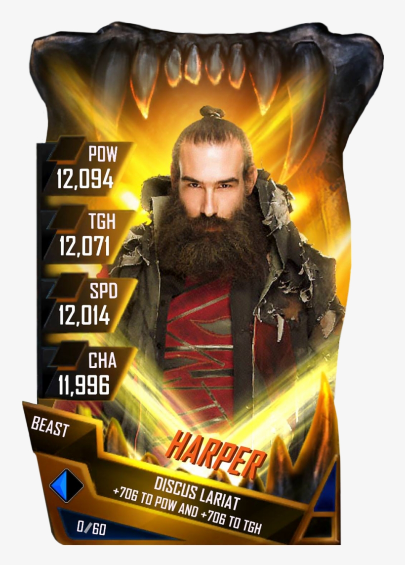 Harper S4 16 Beast Fusion - Wwe Supercard, transparent png #2202344