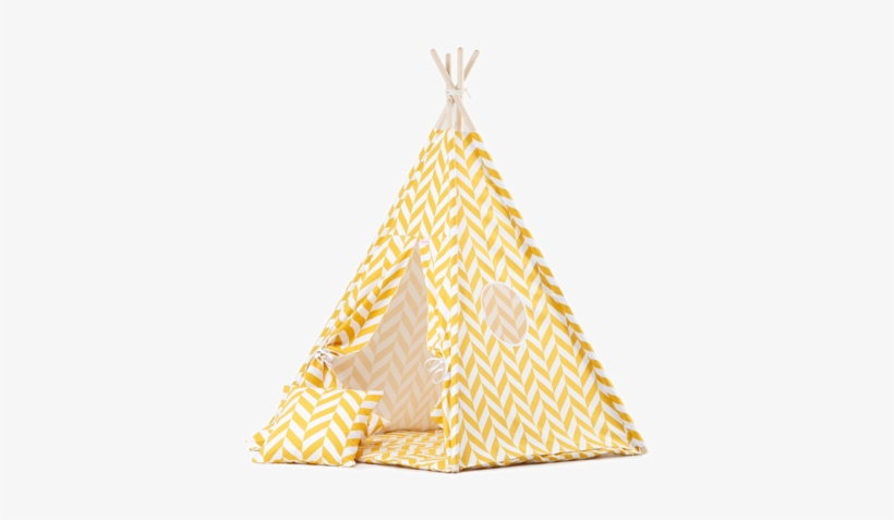 Mustard Herringbone Teepee Set - Tipi, transparent png #2203591