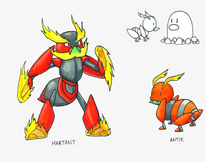 Drawn Ants Art - Fire Ant Pokemon, transparent png #2203595