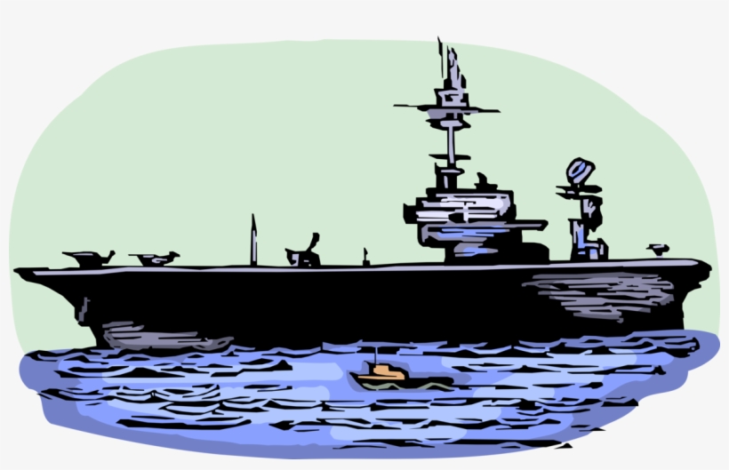 Vector Illustration Of United States Military Naval - Aircraft Carrier, transparent png #2203684