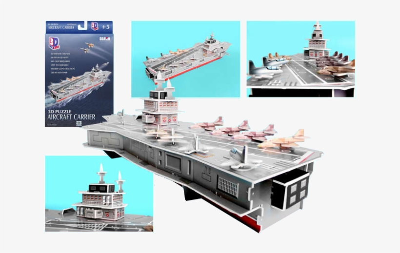 3d Jigsaw Puzzle - Daron Aircraft Carrier 3d Puzzle 60-piece, transparent png #2203733