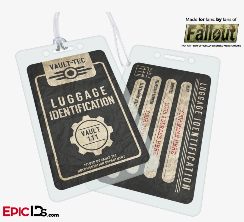 Vault Dweller/wasteland Explorer 'fallout' Personalized - Fallout Game Inspired Custom Vault Id Badge, transparent png #2204591