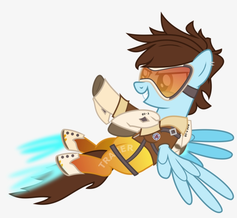 Ruinedomega, Clothes, Overwatch, Pegasus, Ponified, - Tracer, transparent png #2204963